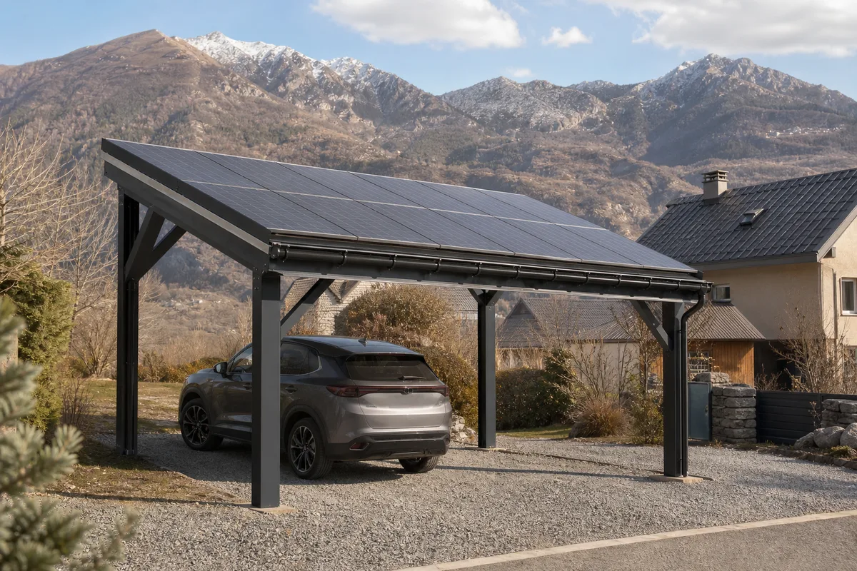 Carport solaire à L'Argentière-la-Bessée